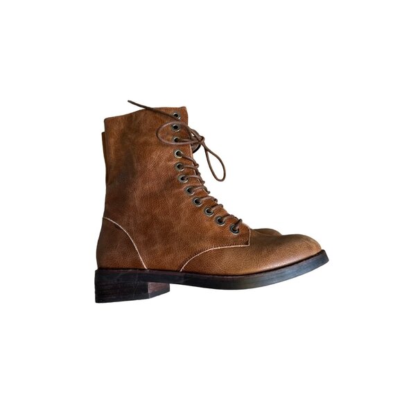 Jeffery Campbell Ibisa Last Size 6.5 Brown Ankle Boots New Lace Up - Picture 1 of 9